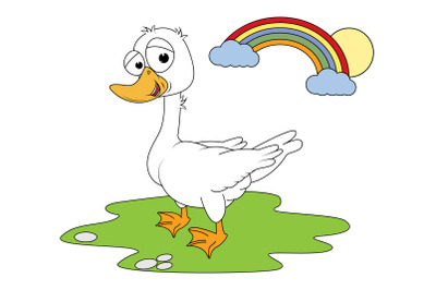 cute goose animal cartoon