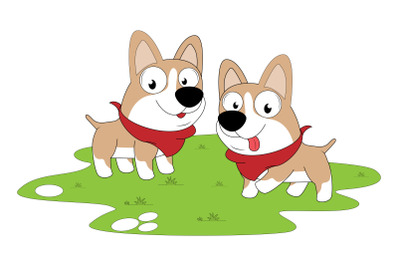 cute dog animal cartoon simple vector illustration