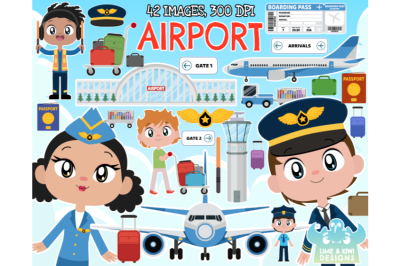 Airport Clipart - Lime and Kiwi Designs