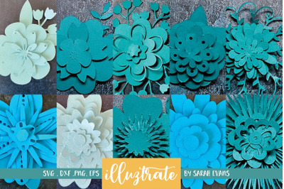 Paper Flower Template Bundle | DIY Paper Flower SVG | Flower Template