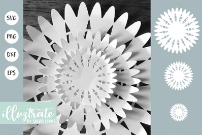 Flower Tempalte SVG | 3D Flower SVG | Layered Flower SVG | Flower SVG