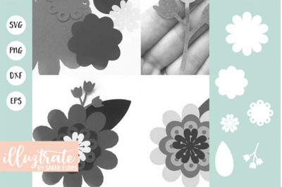 Paper Flower SVG | Paper Cutting Flower SVG | Paper Crafting Flower