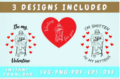 Bernie Valentines SVG - 3 Designs, Funny Valentine&#039;s Day SVG