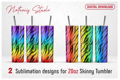 2 Tiger Print Patterns for 20oz SKINNY TUMBLER.