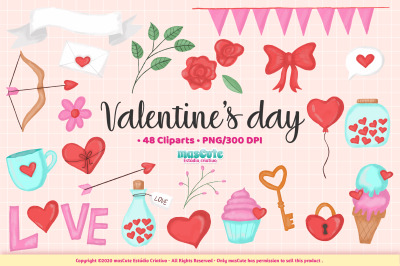 Valentines day love Clipart Set
