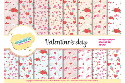 Valentines  Day love digital paper