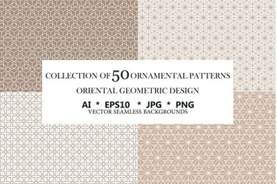 50 ornamental seamless patterns