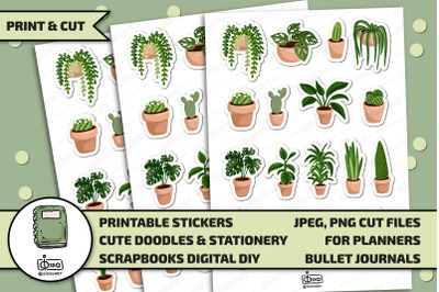 Succulents Printable Digital Stickers