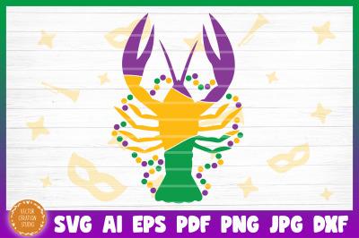 Mardi Gras Crawfish SVG Cut File