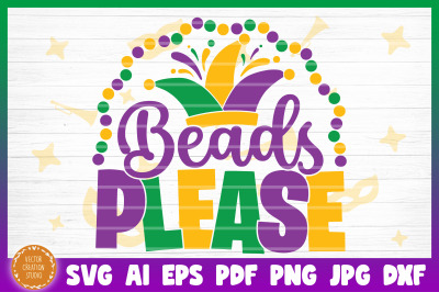 Beads Please Mardi Gras SVG Cut File