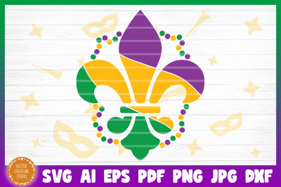 Fleur De Lis Mardi Gras SVG Cut File