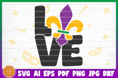 Mardi Gras Love SVG Cut File