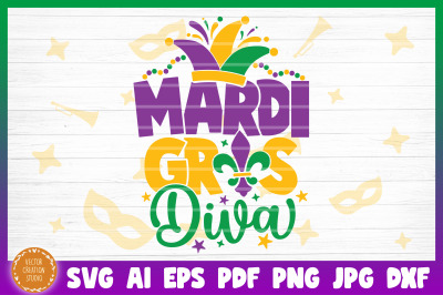 Mardi Gras Diva SVG Cut File