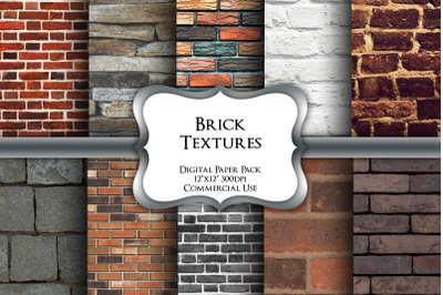Brick Textures Digital Paper Pack