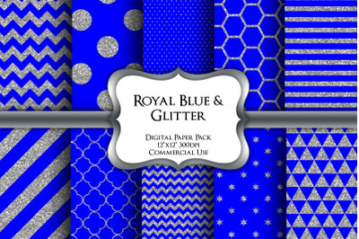 Blue Glitter Digital Paper Pack