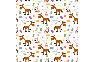 pattern design with cute animal cartoon