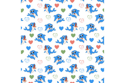 cute dolphin cartoon pattern