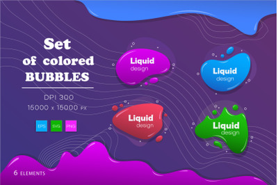 Set of colored bubbles.