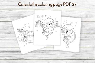 Sloth coloring pages PDF 27