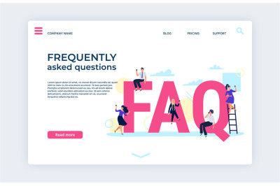 Frequently asked questions landing web page template