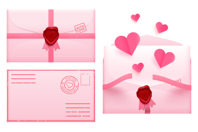 Valentine day envelope. Love romantic paper mail