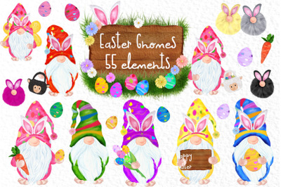 Easter Bunny Gnomes Gnomes clipart Spring Gnome Easter eggs