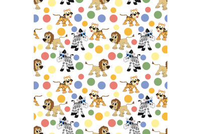 pattern design with cute animal cartoon ornament