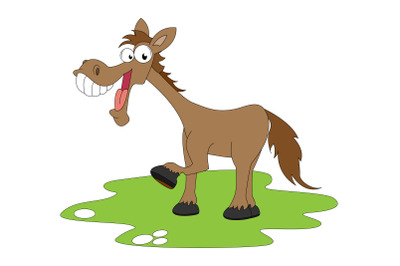 cute horse animal cartoon, simple vector illustration