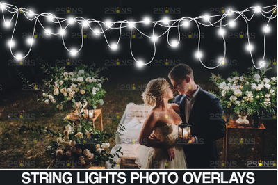 String fairy lights overlay &amp; Wedding sparkler overlay, Photoshop