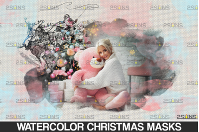 Christmas watercolor overlay &amp; Christmas overlay: Photoshop overlay,