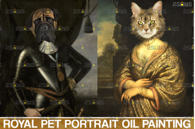 Royal Pet Portrait templates vol.13, Digital pet art, Pet painting