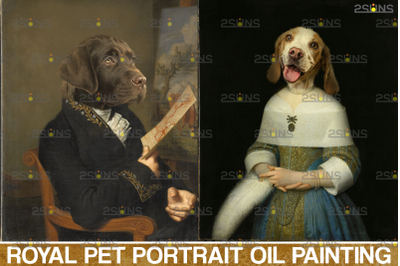Royal Pet Portrait templates vol.14, Digital pet art, Pet painting