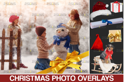 Christmas overlay &amp; Snow overlay, Photoshop overlay, Santa overlay png