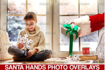 Santa hand overlay &amp; Christmas overlay, Photoshop overlay: Santa