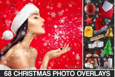 Snow overlay &amp; Christmas overlay, Photoshop overlay, Santa overlay png