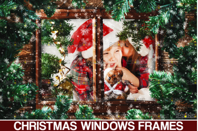 Christmas window overlay &amp; Christmas overlay, Photoshop overlay