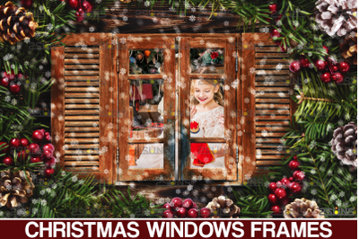 Window overlay &amp; Christmas overlay, Photoshop overlay: Sparkler frame