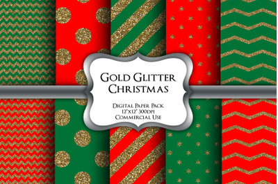 Glitter Christmas Digital Paper Pack