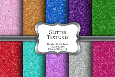 Coloured Glitter Digital Paper Pack