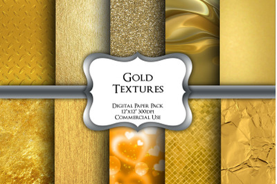 Gold Textures Digital Paper Pack