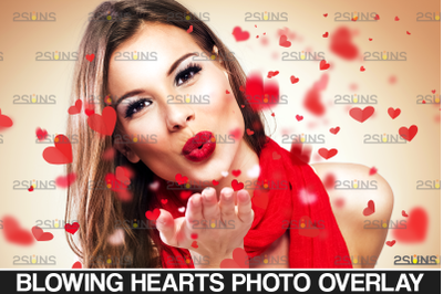 Valentines overlay photoshop &amp; Bokeh heart backdrop. Digital Valentine