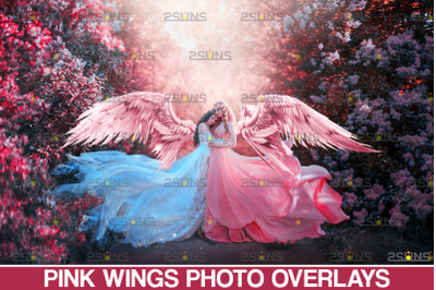 Pink angel wings overlay &amp; Photoshop overlay: Fairy wing image overlay