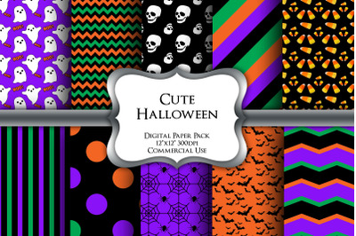 Cute Halloween Digital Paper Pack