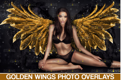 Gold fairy wings overlay &amp; Photoshop overlay: Valentines overlay photo