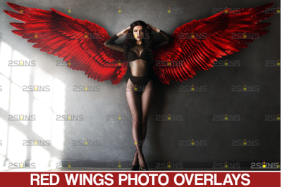 Red angel wings overlay &amp; Photoshop overlay: Valentines overlays,