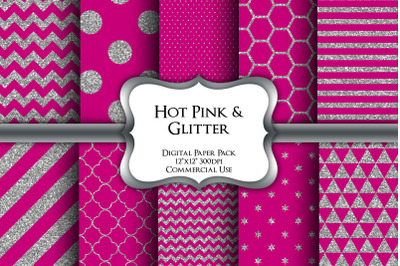 Pink Glitter Digital Paper Pack