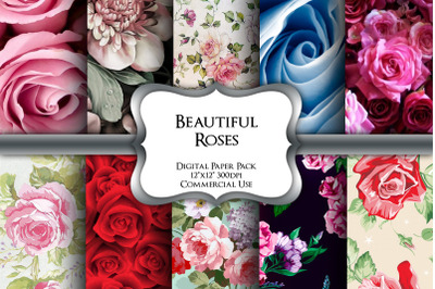 Roses Digital Paper Pack