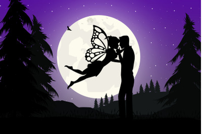 fairy fall in love silhouette