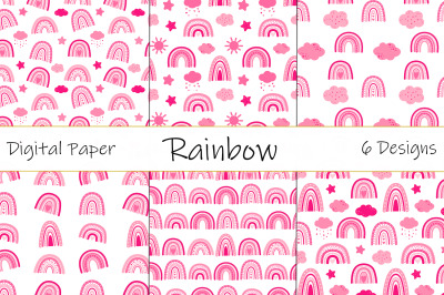 Rainbow pattern. Valentine&amp;&23;039;s Day pattern. Rainbow Hearts SVG