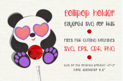 Panda Bear Lollipop holder SVG for kids